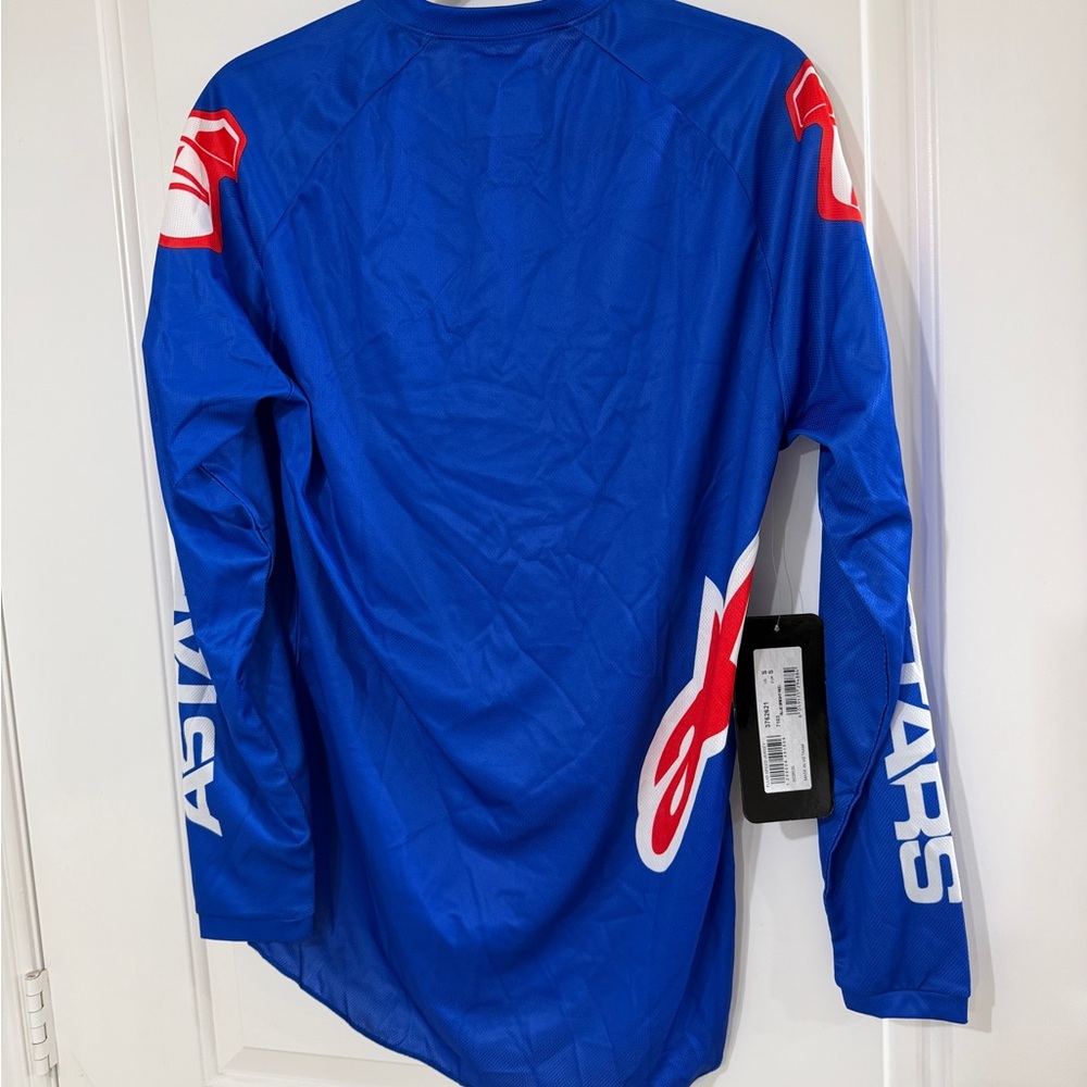 Alpinestars Men’s Blue & Red Long Sleeve Motocross Jersey - Logo Front - Picture 2 of 4